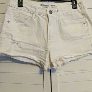 White High Rise Jean Shorts